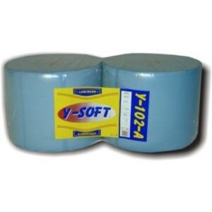 Bobina Industrial Azul 2 Capas Y-102-A | Papel Secamanos Profesional 72 m - Pack 2 Rollos