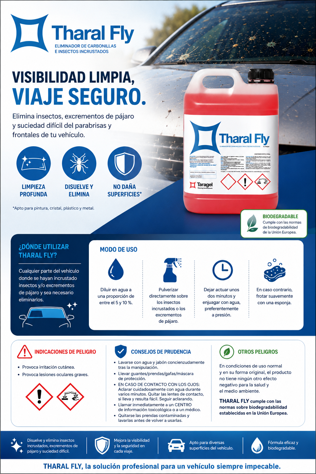 THARAL FLY | Eliminador Profesional de Insectos para Carrocerías y Cristales - Imagen 3
