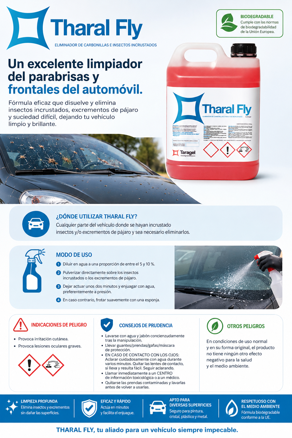 THARAL FLY | Eliminador Profesional de Insectos para Carrocerías y Cristales - Imagen 2
