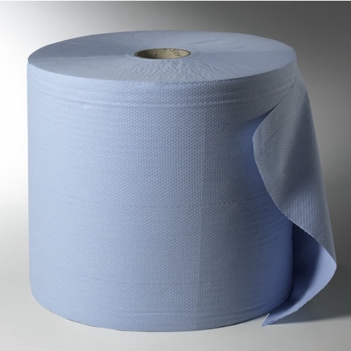 Bobina Industrial Azul 2 Capas Y-102-A | Papel Secamanos Profesional 72 m - Pack 2 Rollos - Imagen 2
