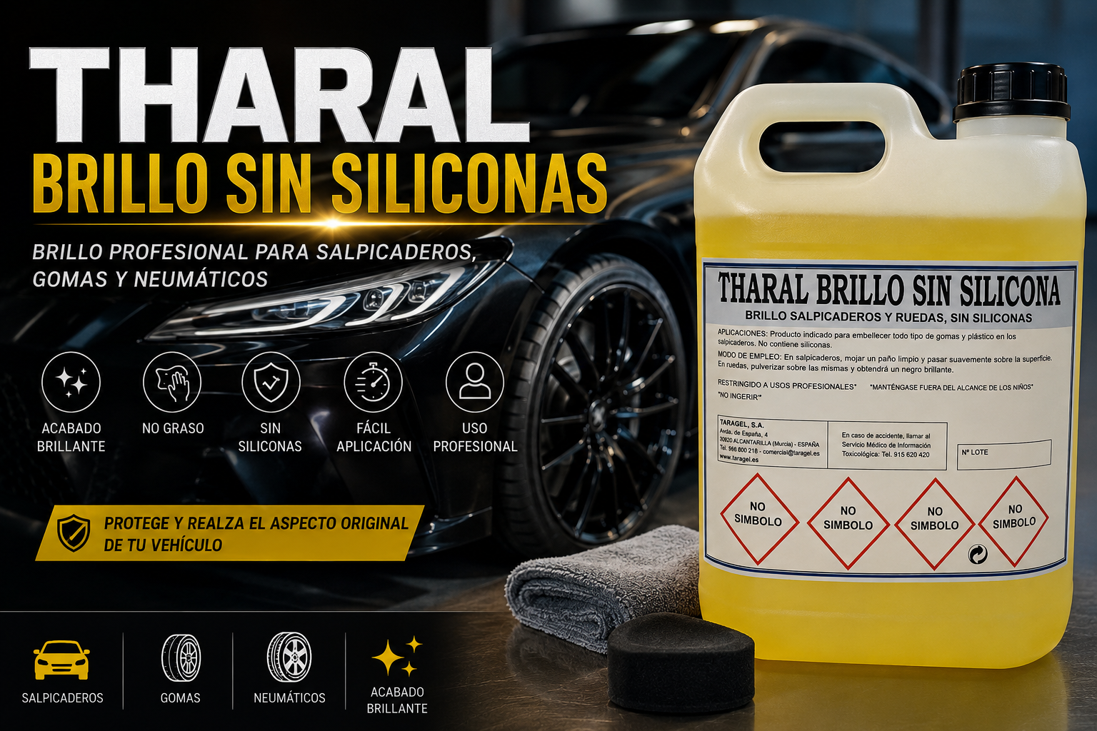 THARAL Brillo Sin Siliconas | Abrillantador Profesional para Interiores de Vehículos - Imagen 2